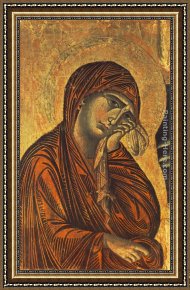 Giovanni Cimabue Framed Paintings - Crucifix [detail #1] by Giovanni Cimabue